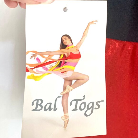 Bal Togs Sleeveless Tank Top Tunic L Dance Lyrical Jazz Iridescent Red Black - Picture 6 of 9